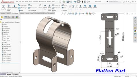 how to draw a metal stud bracket solidworks|sheet metal bracket solidworks.